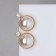 Earrings with pearls "splendor" two circles, white color in gold