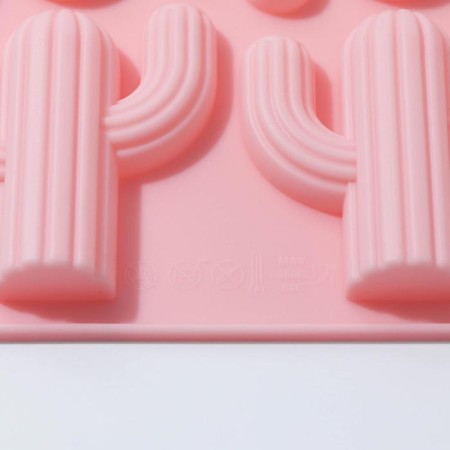 Cactus jewelry form, silicone, 14 × 14 × 1.4 cm, 4 cells, color mix-4