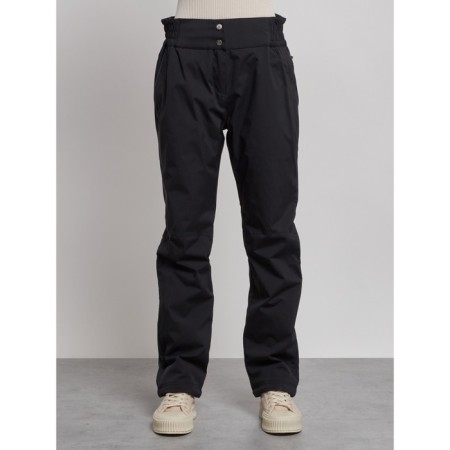 Warmed female trousers, size 50, black color-4