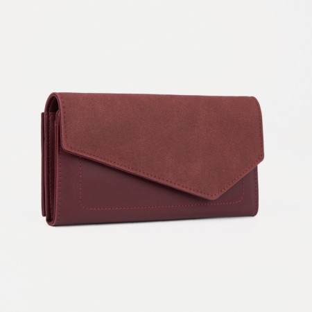 Women's wallet on magnets, burgundy color