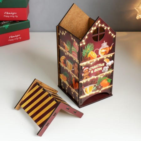New Year's tea house "Shelves. Gingerbreads" 20x10.5x9.5 cm-2