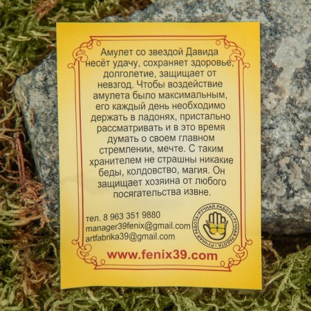 TALISTAR-TALISMAN "Star David", natural amber-2