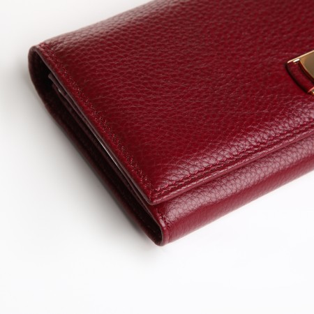 Women's wallet on a magnet, burgundy color-2