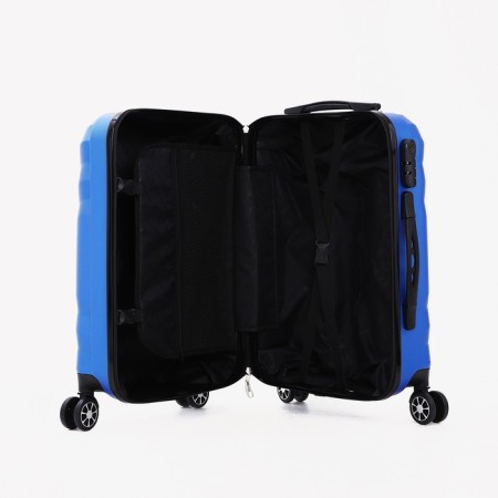 The average suitcase 60 liters (m) "Factory Cartes", lightning department, code castle, 4 wheels, color light blue-6