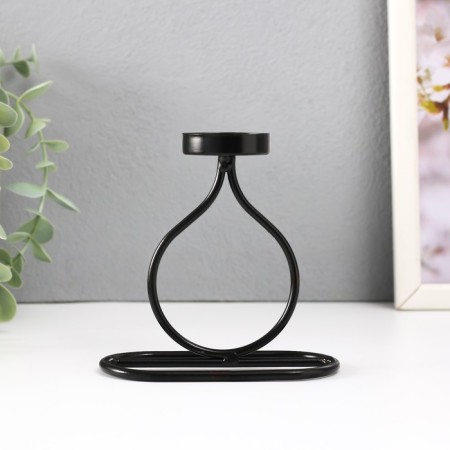 Summary Metal for 1 candle "bottle" d = 4 cm black 11x6x11.5 cm-3