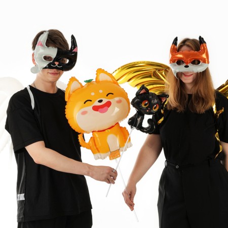 Set of foil balls "Carnival set. Fox ", 3 pcs.-5
