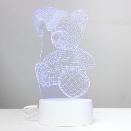 Touchscreen lamp "Bear in a hat" LED 7 USB colors/from white batteries-14
