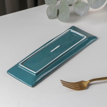 Ceramic serving dish "Rapsodia", 24 × 7.5 cm, green color-2