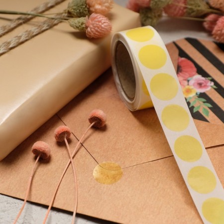 Stick transparent round color tape, mix, 2 x 2 cm, 300 pcs.-9