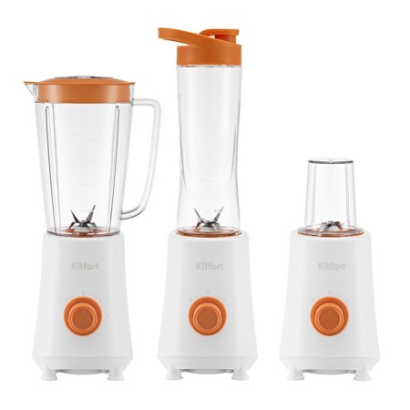 KITFORT KT-3055-1, stationary, 300 W, 1/0.6/0.15 l, 2 speeds, white-orange-1