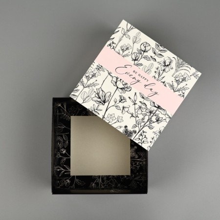 Gift folding box, packaging, “Be happy”, 14 x 14 x 8 cm-5