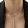 Set 2 objects: earrings, necklace "ice" is small, white color in silver, 30 cm