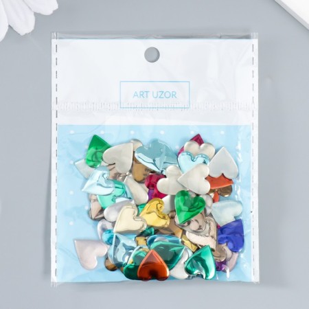 Decor for creativity Metal "Heart" multi -colored set of 100 pcs 1.2x1.2 cm-3