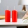 Set of candles - cylinders, 4x9 cm, set 2 pcs, 11 hours, red