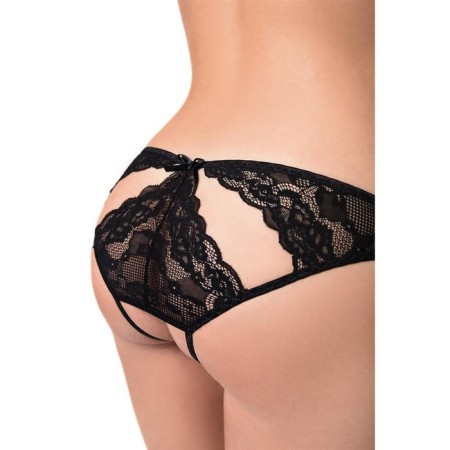 Erolanta lace panties with openwork cuts, black, size 46-48-6