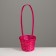 Wicker basket, D13 x h9.5/28cm, bamboo, pink