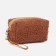 Cosmetic bag on lightning, with a lining, color beige-brown