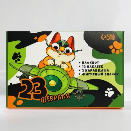 Gift set "Cat" Notepad A6, icon, stickers and pencils 2 pcs-1