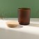 Bank for candles glass with a “brown semi -water” lid 220 ml 7x7x8.4 cm
