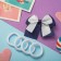 Hair set "Baby" 5 pcs (1 clamp, 4 elastic bands) white blue