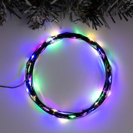 Garland "thread" 5 m Rosa, IP20, black thread, 50 LED, glow of multi, USB