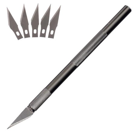 Knife stationery scalpel + 5 spare blades-1
