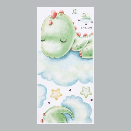 Sticker Plastic Interior color "Baby Dinosaur on the cloud" 30x60 cm