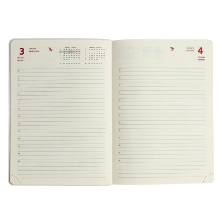 Daternage Dated 2024 A5 176 sheets, Devente.nobile, soft cover of artificial leather, lies, cream block 70 g/m2, coral-7