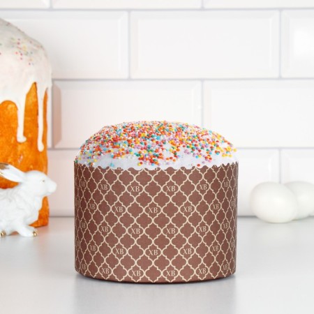 Paper form for cupcake, muffins and kulich "XV Golden" 134x100 mm