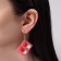 Earrings assorted "pills" of love, red-white color in silver