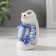 Souvenir Ceramics "Snake with Treasure" White-blue set 3 pcs 4.5x4.8x7 cm