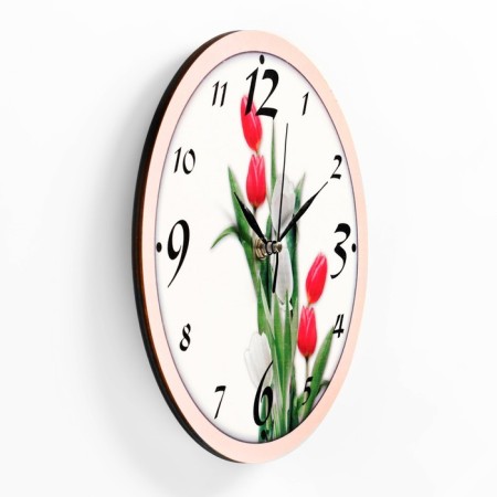 Wall clock "Tulips", discrete move, D-23. cm-1