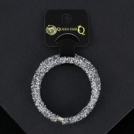 Bracelet-spring "Chantal" 2 rows, color silver, d = 7 cm-3