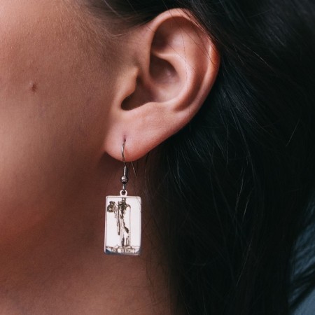 Earrings "Tarot" Hermit, Color Silver-3