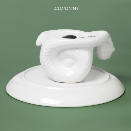 A dish for serving the New Year's share "Cute snakes", 20.5 × 10 cm, white color-3