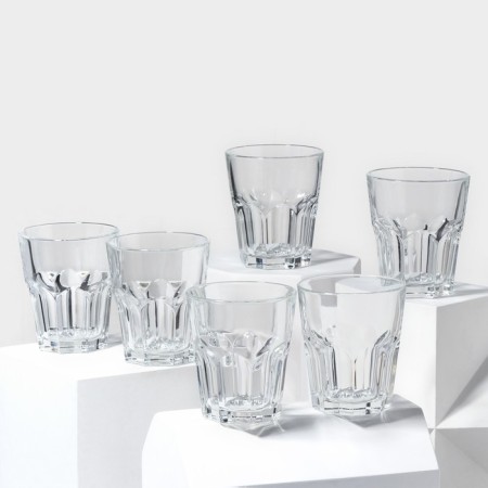 A set of glass glasses "New America", 270 ml, 6 pcs