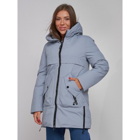 Winter jacket women, size 48, blue color-7