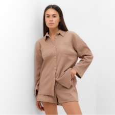 Комплект женский (рубашка, шорты) KAFTAN Basic line, р. 42, кофейный