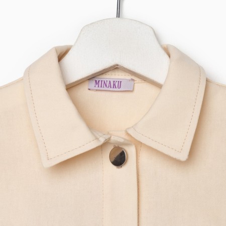 Рубашка для девочки MINAKU: Casual collection KIDS цвет бежевый, рост 134-4