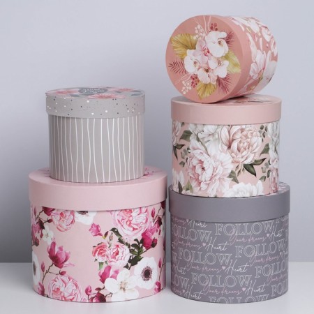 Set of boxes 5 in 1, gift packaging, “Flowers”, 13 x 13.5–19.5 x 23 cm-2