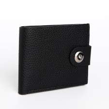 Male purse on a magnet, department for bills, for cards, black color