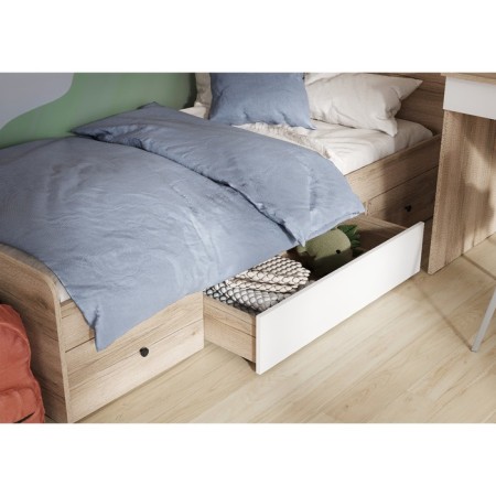 Ciwi bed box, 892x432x204, white/oak Delaino