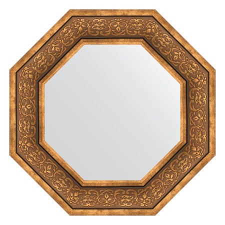 Mirror in the baguette frame, bronze monogram 101 mm, 59.4x59.4 cm