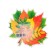 Decoration on the adhesive tape "Autumn Bouquet" Red, Green, 18x18 cm