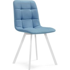 Stool on a metal frame chilli metal/velor, white/blue 43.5x50x87.5 cm
