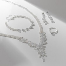 Set 4 objects: earrings, necklaces, bracelet, ring 