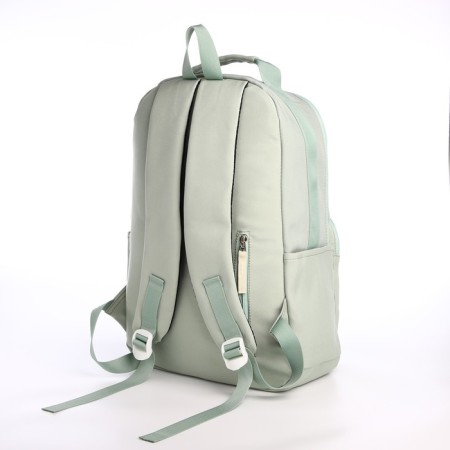 Young backpack from textiles on lightning, 5 pockets, green color-3
