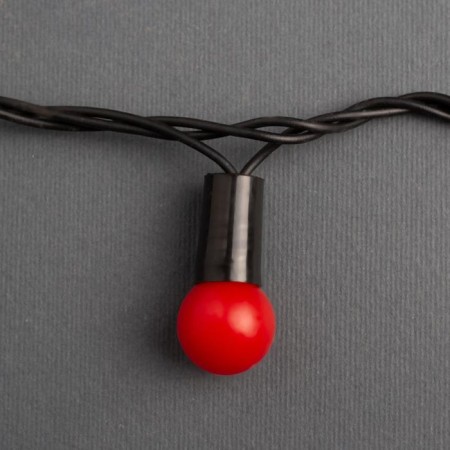 Garland “thread” 20 m with nozzles “balls 1.5 cm”, IP44, dark thread, 200 LED, red glow, 8 modes, 220 V-5