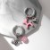 Earrings with the removable element "Transformer" Bear, pink color in silver