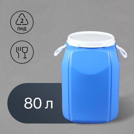 Food flash, 80 l, neck 30 cm, 2 pens, blue